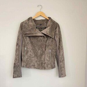 BlankNYC Faux Suede Zip Up Moto Jacket Size Medium